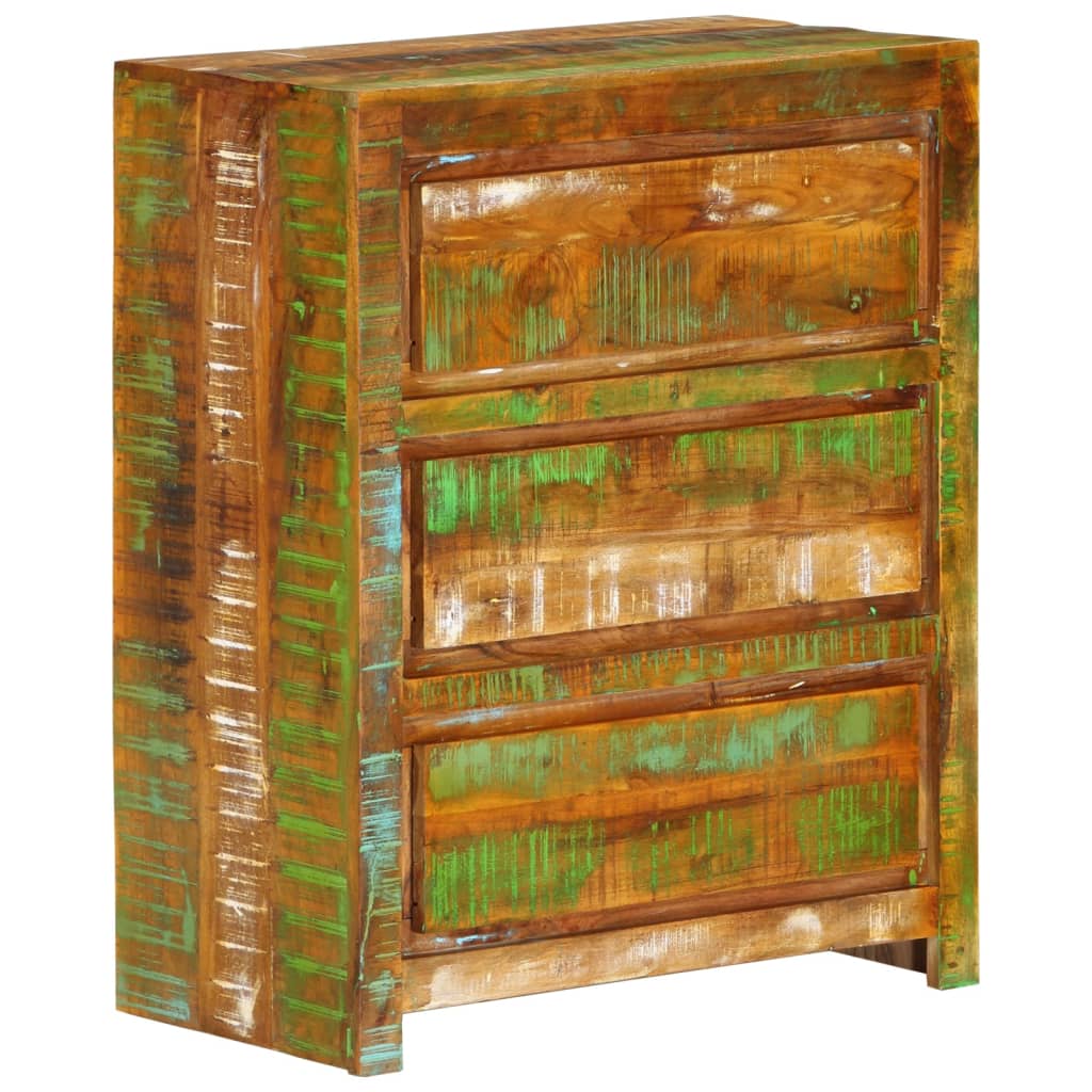 Drawer Cabinet Multicolour 60x33x75 cm Solid Wood Reclaimed
