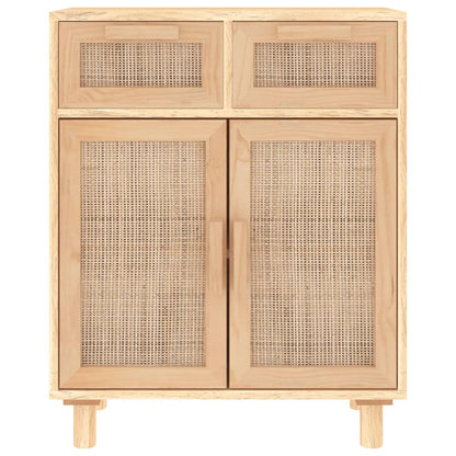 Sideboard Brown 60x30x75 cm Solid Wood Pine and Natural Rattan