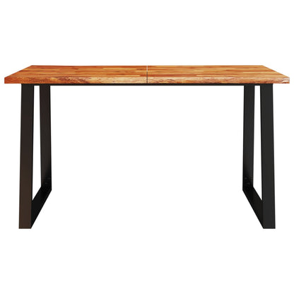 Dining Table with Live Edge 140x80x75 cm Solid Wood Acacia