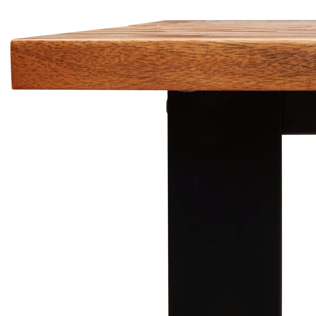 Dining Table with Live Edge 160x80x75 cm Solid Wood Acacia