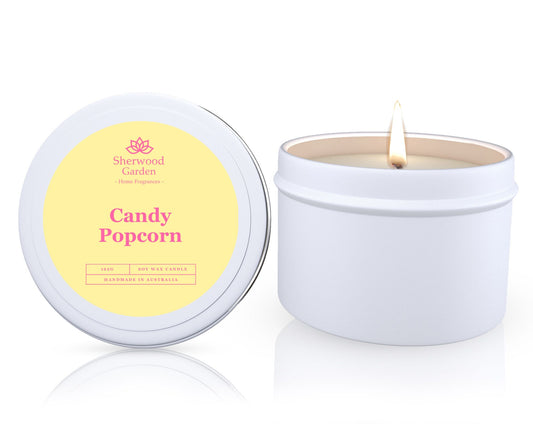 Candy Popcorn Soy Candle Tin 165g
