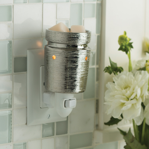 Brushed Chrome Pluggable Fragrance Warmer