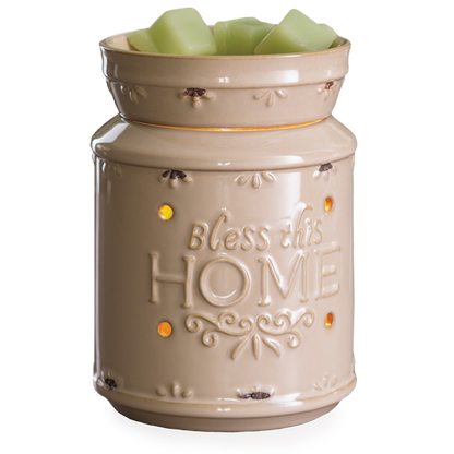 Cream Bless This Home Electric Fragrance Warmer