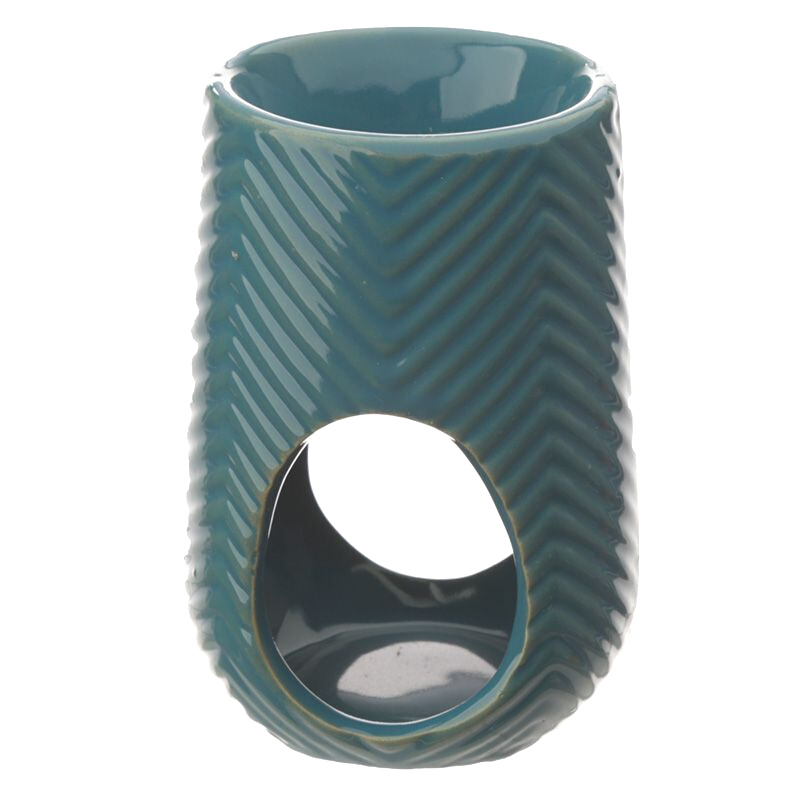Deep Ocean Herring Bone Ceramic Tealight Oil Burner