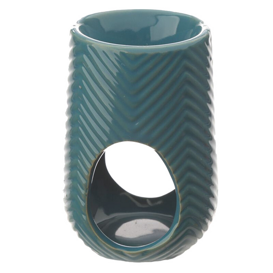 Deep Ocean Herring Bone Ceramic Tealight Oil Burner