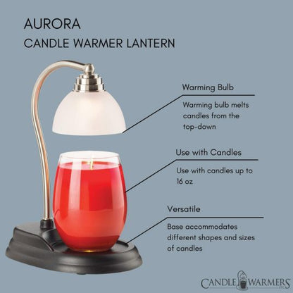 White Nickel Aurora Lamp Candle Warmer