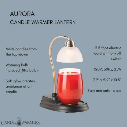 White Nickel Aurora Lamp Candle Warmer