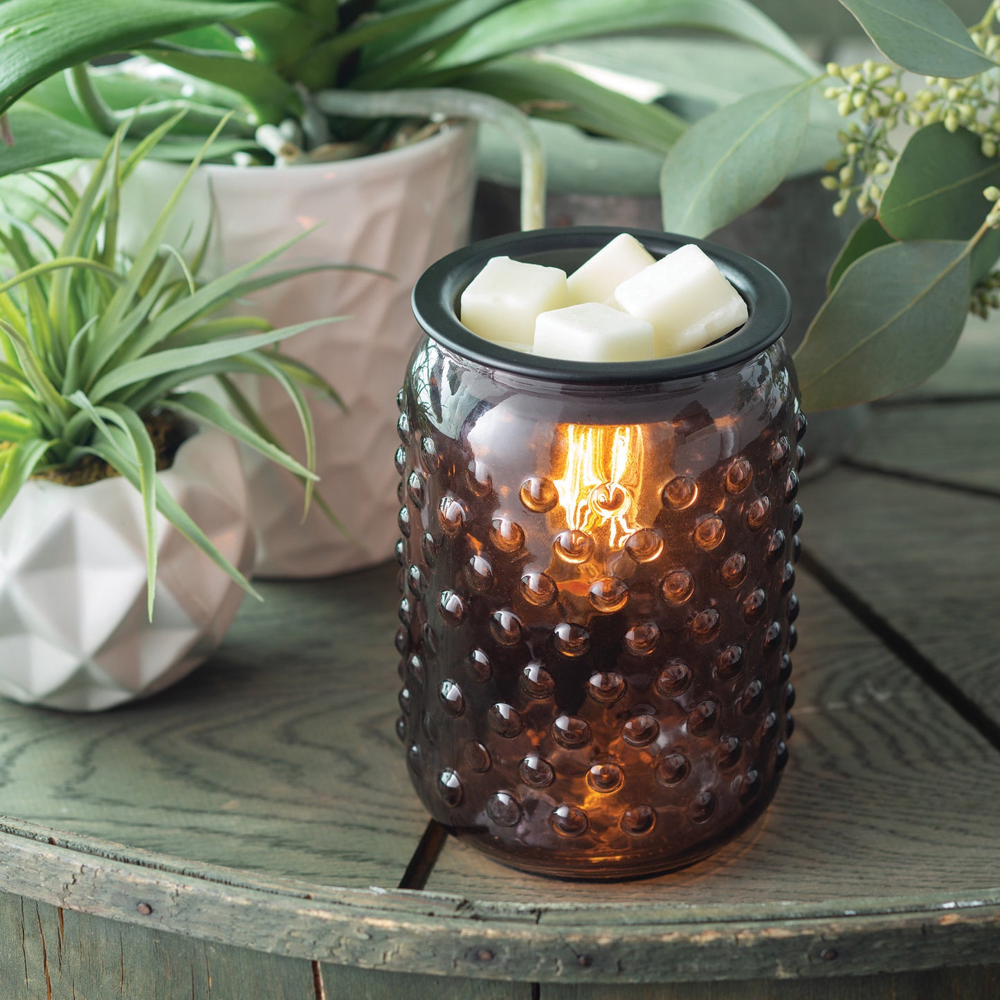 Smokey Hobnail Glass Electric Fragrance Warmer