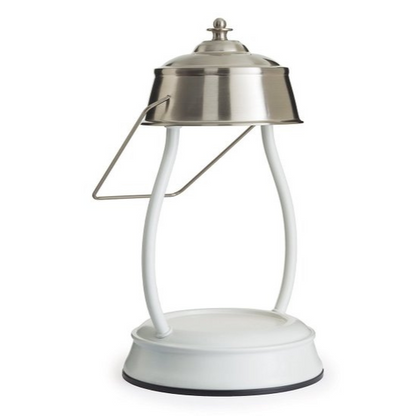 White Nickel Hurricane Lantern Candle Warmer